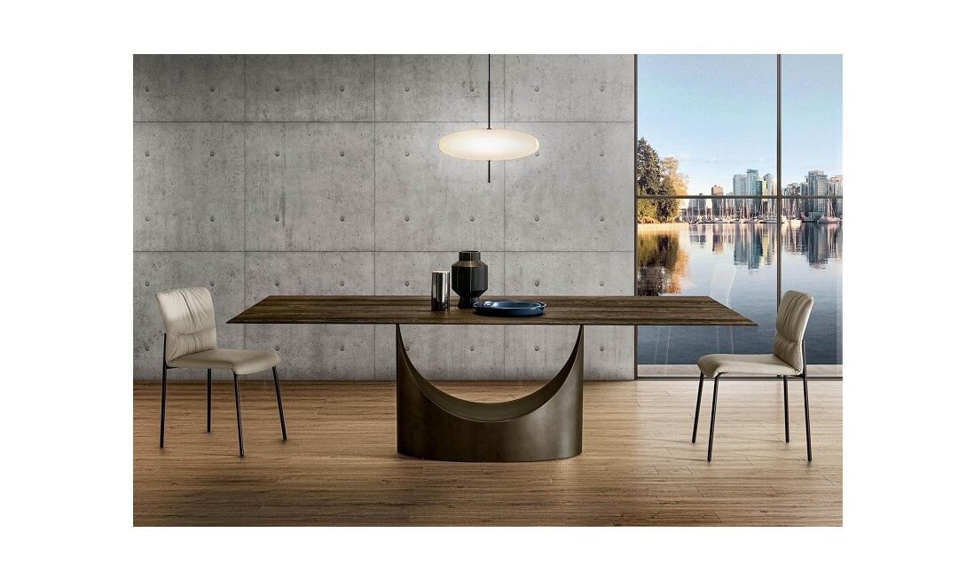 Tavolo U TABLE vetro lucido - LAGO